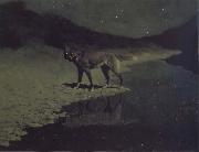 Frederic Remington Moonlight,Wolf China oil painting reproduction
